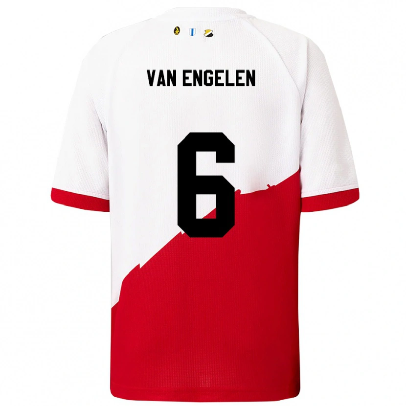 Danxen Damen Mats Van Engelen #6 Weiß Rot Heimtrikot Trikot 2025/26 T-Shirt