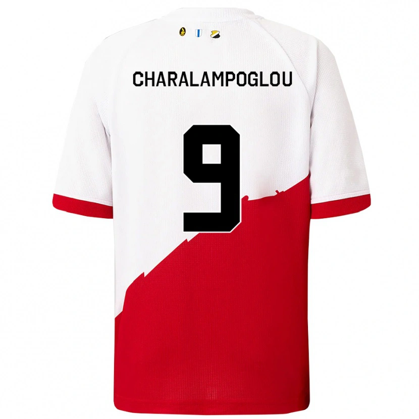 Danxen Damen Georgios Charalampoglou #9 Weiß Rot Heimtrikot Trikot 2025/26 T-Shirt