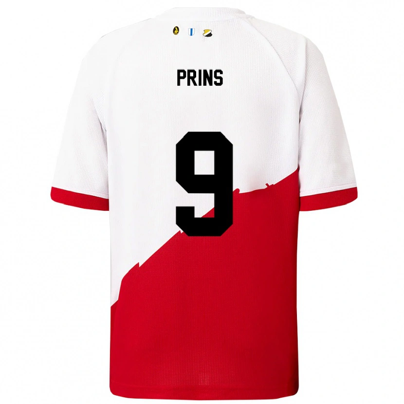 Danxen Damen Femke Prins #9 Weiß Rot Heimtrikot Trikot 2025/26 T-Shirt