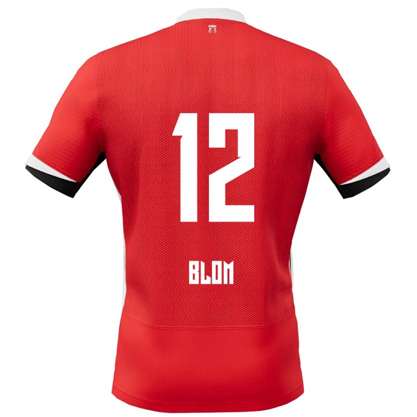 Danxen Damen Robin Blom #12 Rot Weiß Heimtrikot Trikot 2025/26 T-Shirt