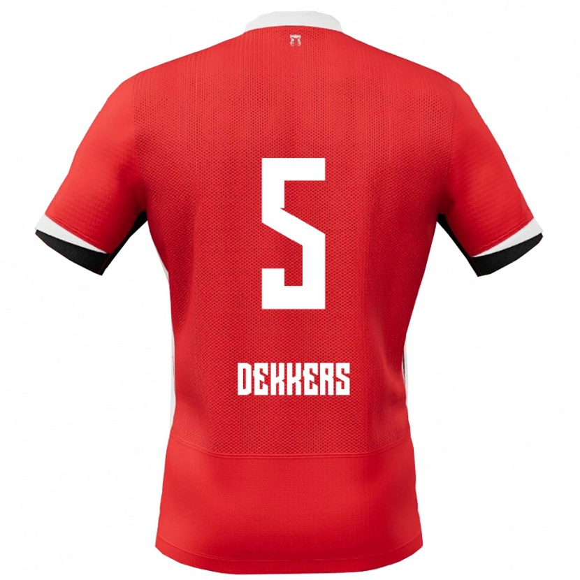 Danxen Damen Sem Dekkers #5 Rot Weiß Heimtrikot Trikot 2025/26 T-Shirt
