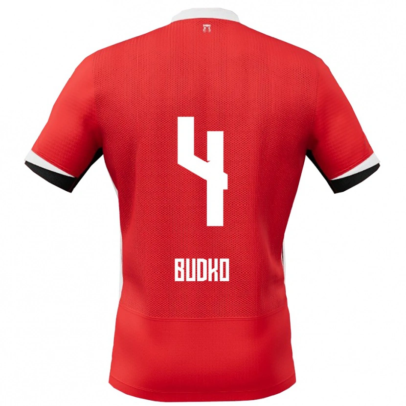 Danxen Damen Bogdan Budko #4 Rot Weiß Heimtrikot Trikot 2025/26 T-Shirt