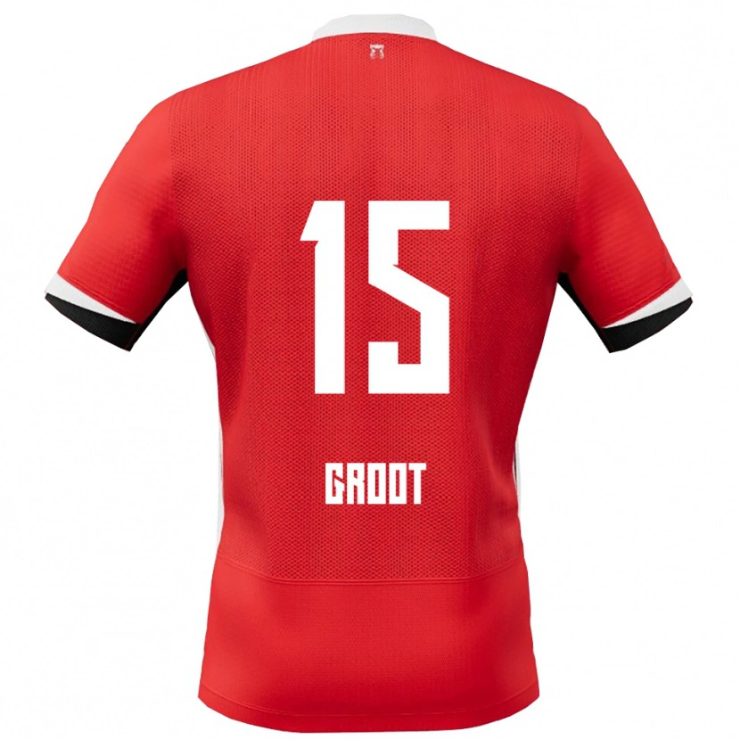 Danxen Damen Pleun Groot #15 Rot Weiß Heimtrikot Trikot 2025/26 T-Shirt
