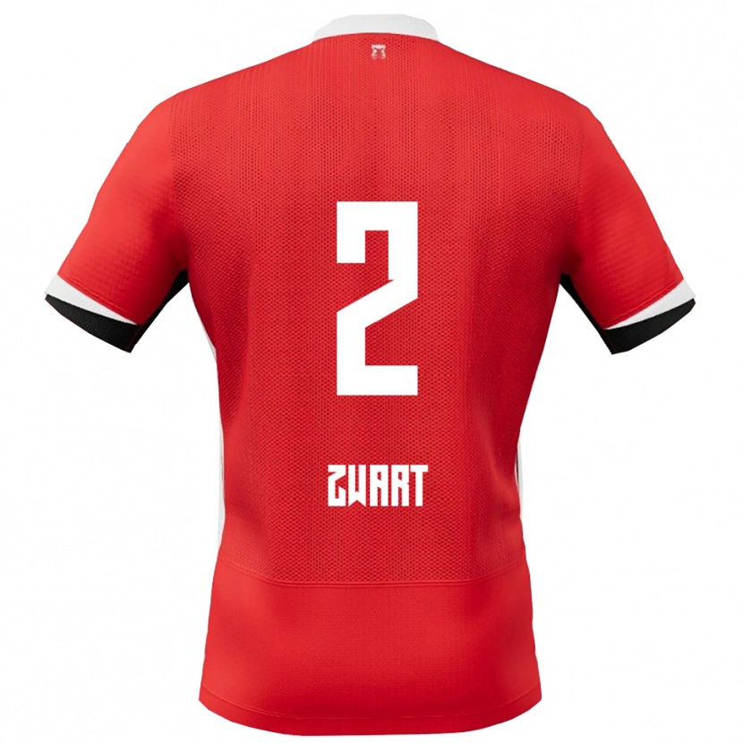 Danxen Damen Jesper Zwart #2 Rot Weiß Heimtrikot Trikot 2025/26 T-Shirt