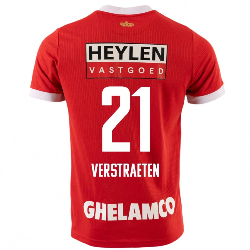 Danxen Damen Andreas Verstraeten #21 Rot Weiß Heimtrikot Trikot 2025/26 T-Shirt