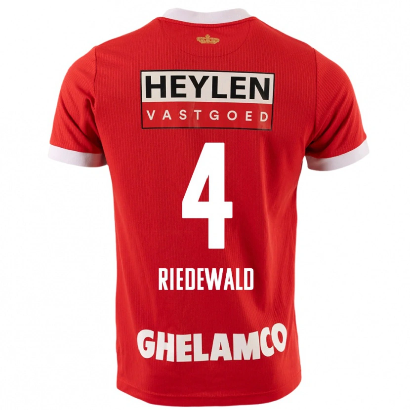 Danxen Damen Jairo Riedewald #4 Rot Weiß Heimtrikot Trikot 2025/26 T-Shirt