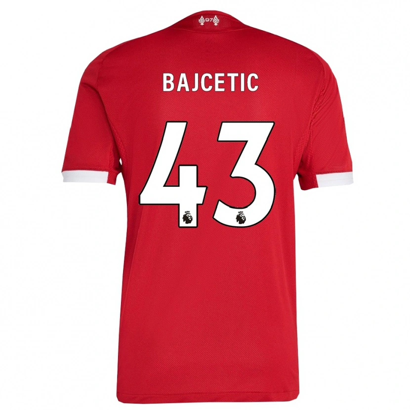 Danxen Damen Stefan Bajcetic #43 Rot Weiß Heimtrikot Trikot 2025/26 T-Shirt