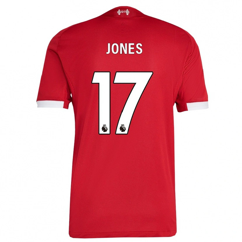 Danxen Damen Curtis Jones #17 Rot Weiß Heimtrikot Trikot 2025/26 T-Shirt