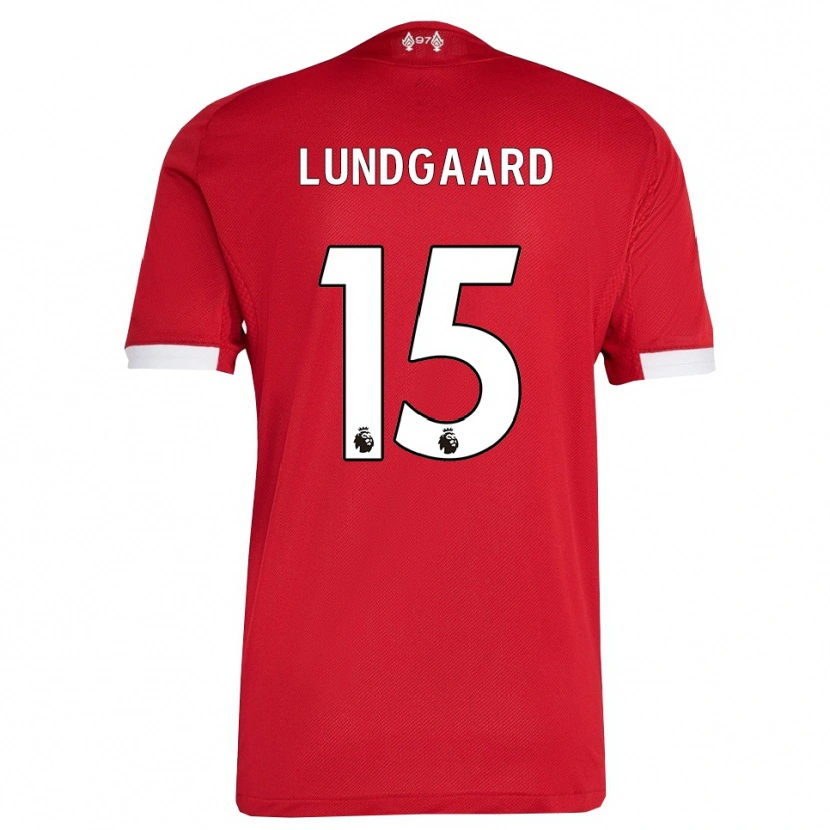Danxen Damen Sofie Lundgaard #15 Rot Weiß Heimtrikot Trikot 2025/26 T-Shirt