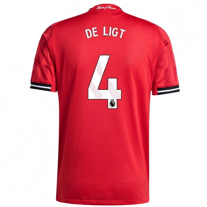 Danxen Damen Matthijs De Ligt #4 Rot Schwarz Weiß Heimtrikot Trikot 2025/26 T-Shirt