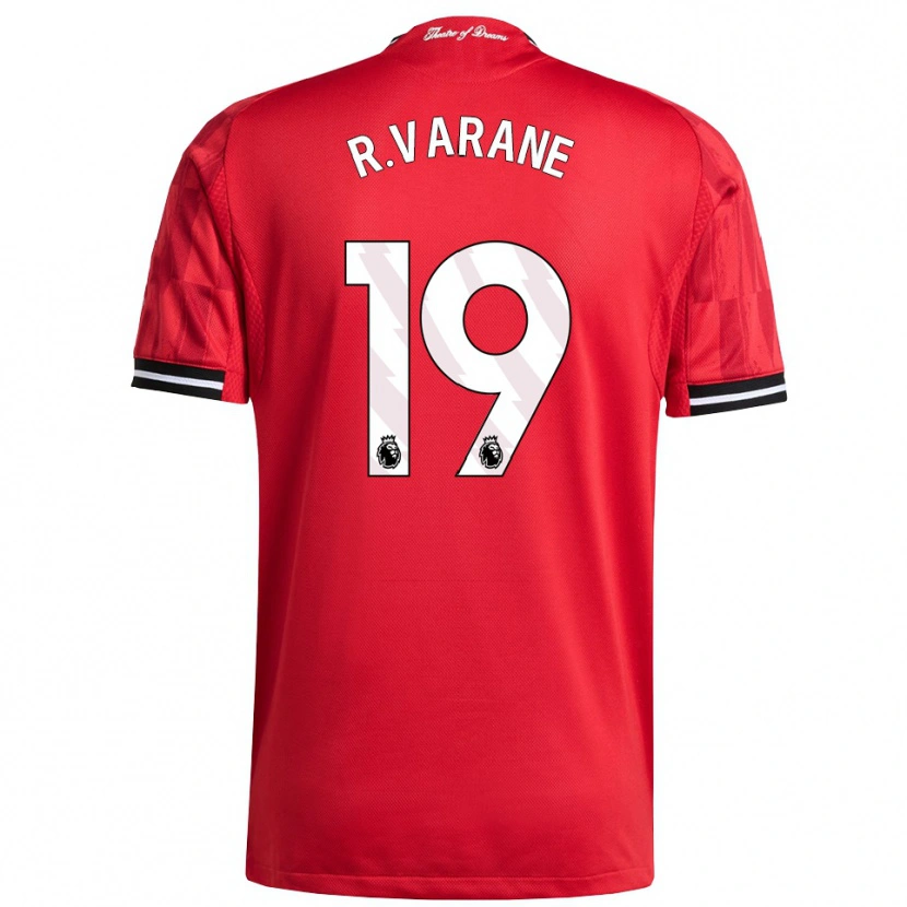 Danxen Damen Raphael Varane #19 Rot Schwarz Weiß Heimtrikot Trikot 2025/26 T-Shirt