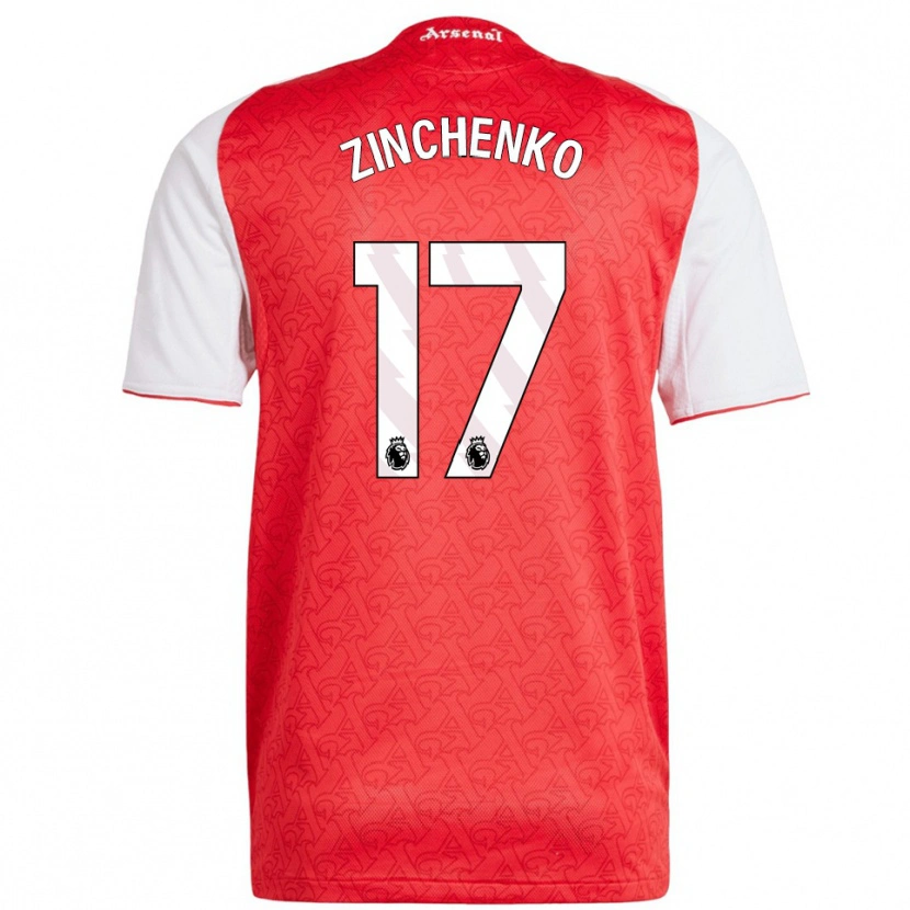 Danxen Damen Oleksandr Zinchenko #17 Rot Weiß Heimtrikot Trikot 2025/26 T-Shirt