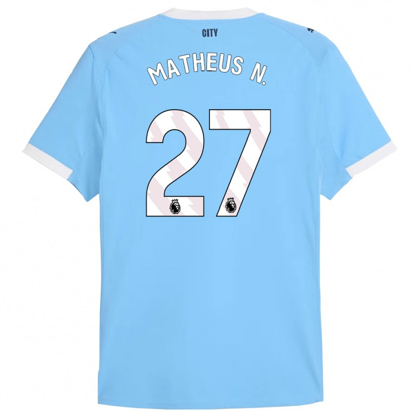 Danxen Damen Matheus Nunes #27 Himmelblau Weiß Heimtrikot Trikot 2025/26 T-Shirt