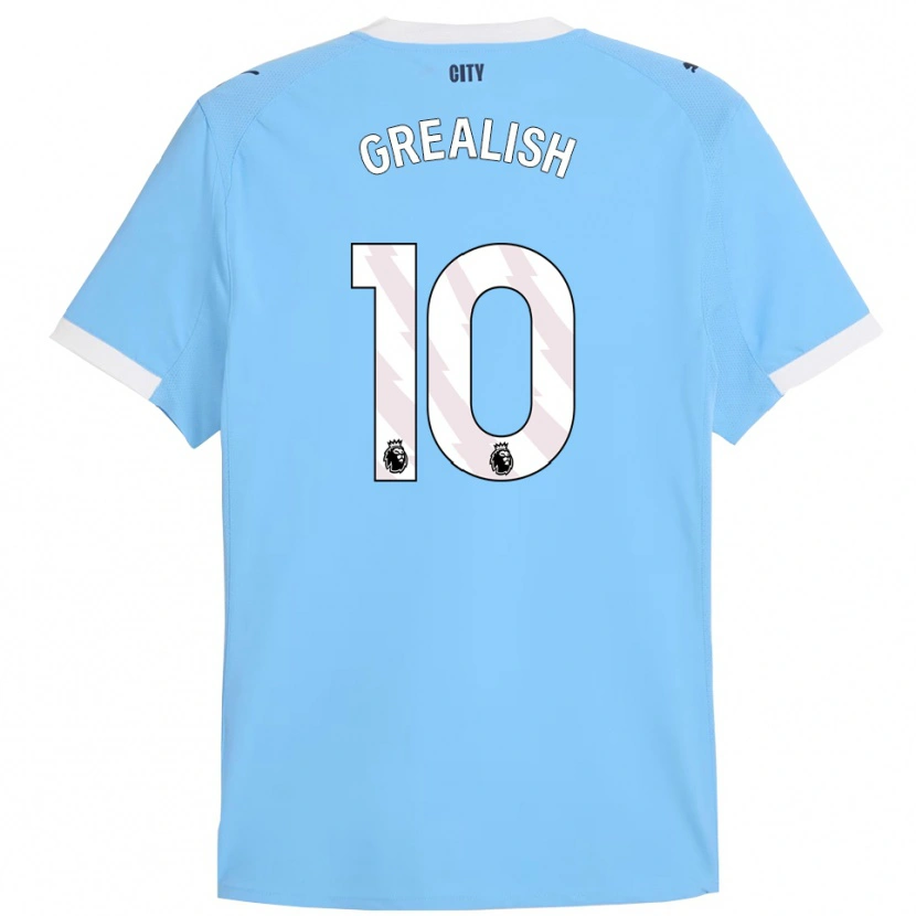 Danxen Damen Jack Grealish #10 Himmelblau Weiß Heimtrikot Trikot 2025/26 T-Shirt