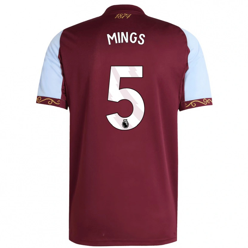 Danxen Damen Tyrone Mings #5 Burgunderrot Himmelblau Heimtrikot Trikot 2025/26 T-Shirt