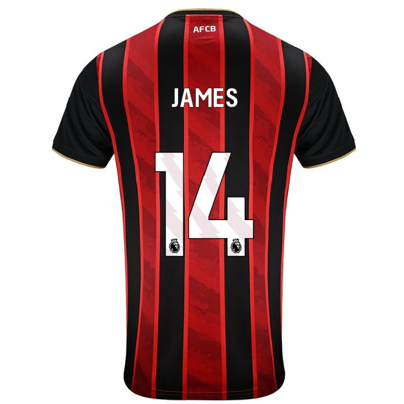 Danxen Damen Katie James #14 Rot Schwarz Heimtrikot Trikot 2025/26 T-Shirt