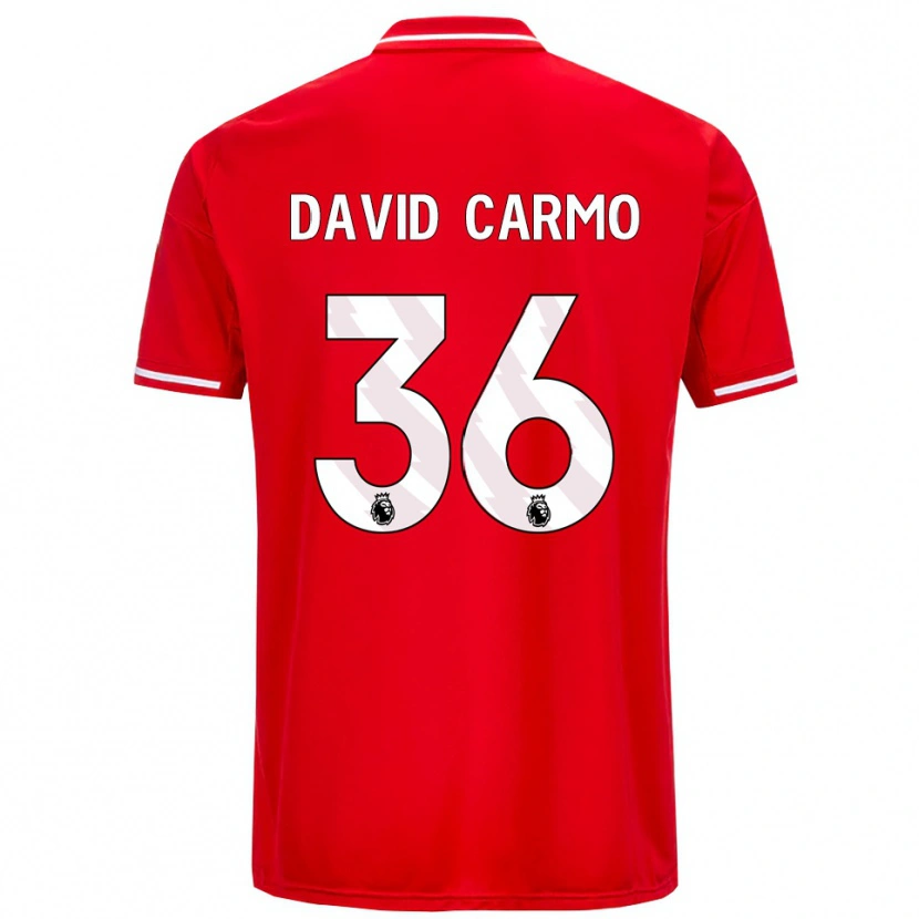 Danxen Damen David Carmo #36 Rot Weiß Heimtrikot Trikot 2025/26 T-Shirt