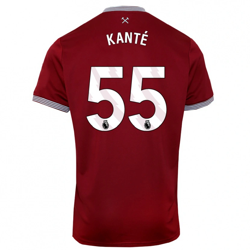 Danxen Damen Mohamadou Kanté #55 Burgunderrot Weiß Heimtrikot Trikot 2025/26 T-Shirt