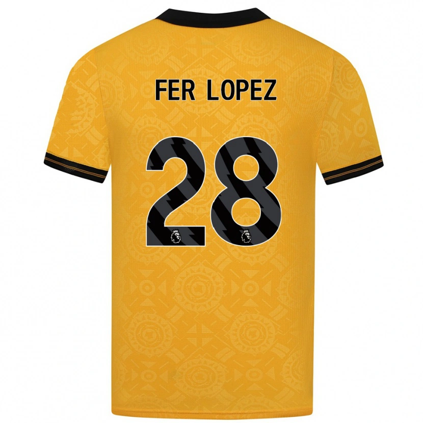 Danxen Damen Fer López #28 Gelb Schwarz Heimtrikot Trikot 2025/26 T-Shirt