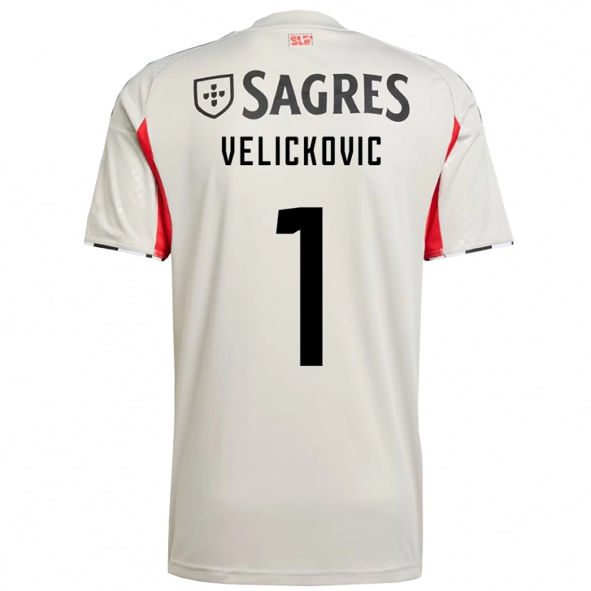 Danxen Damen Luka Veličković #1 Creme Weiß Rot Auswärtstrikot Trikot 2025/26 T-Shirt