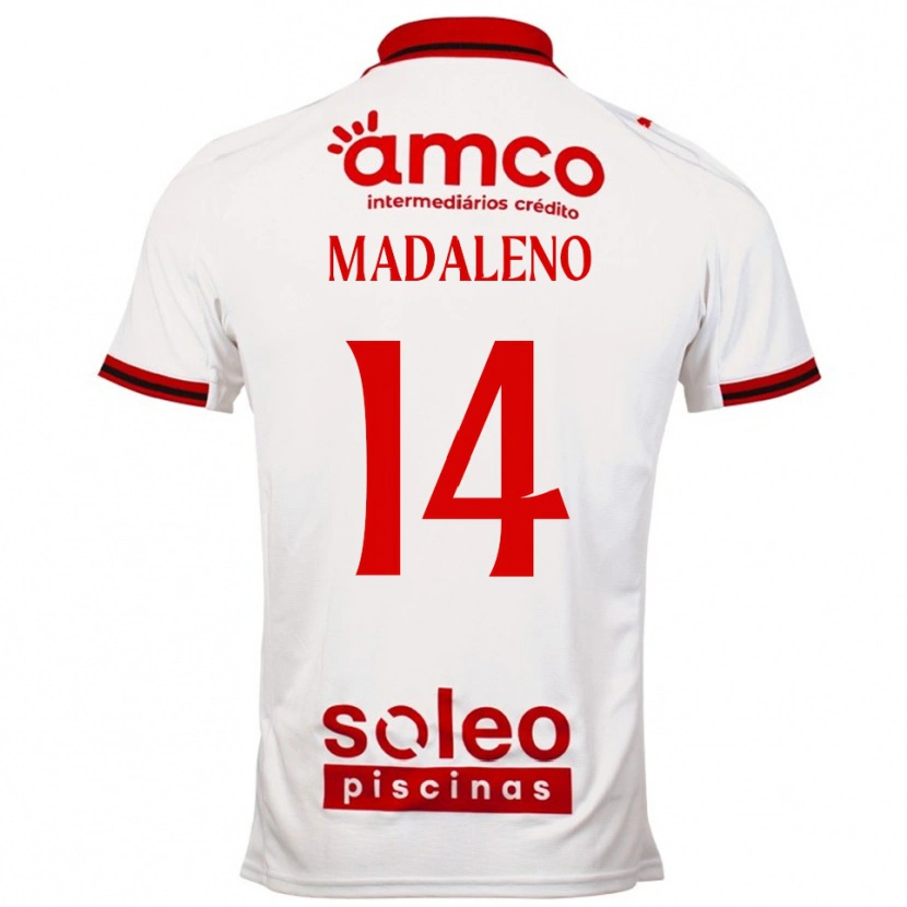 Danxen Damen Diogo Madaleno #14 Weiß Rot Auswärtstrikot Trikot 2025/26 T-Shirt