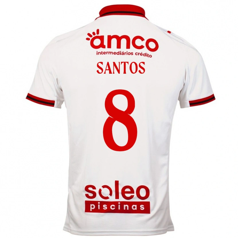 Danxen Damen Vicente Santos #8 Weiß Rot Auswärtstrikot Trikot 2025/26 T-Shirt
