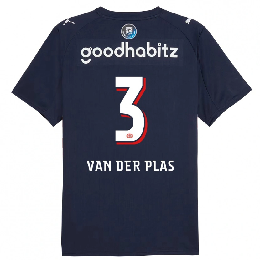 Danxen Damen Sven Van Der Plas #3 Marine Weiß Auswärtstrikot Trikot 2025/26 T-Shirt