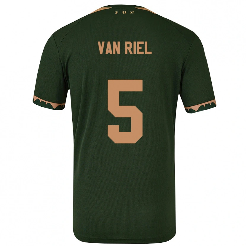 Danxen Damen Jesper Van Riel #5 Grün Gold Auswärtstrikot Trikot 2025/26 T-Shirt