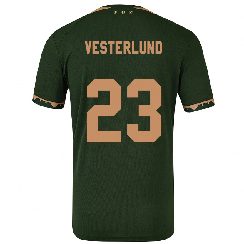 Danxen Damen Niklas Vesterlund #23 Grün Gold Auswärtstrikot Trikot 2025/26 T-Shirt