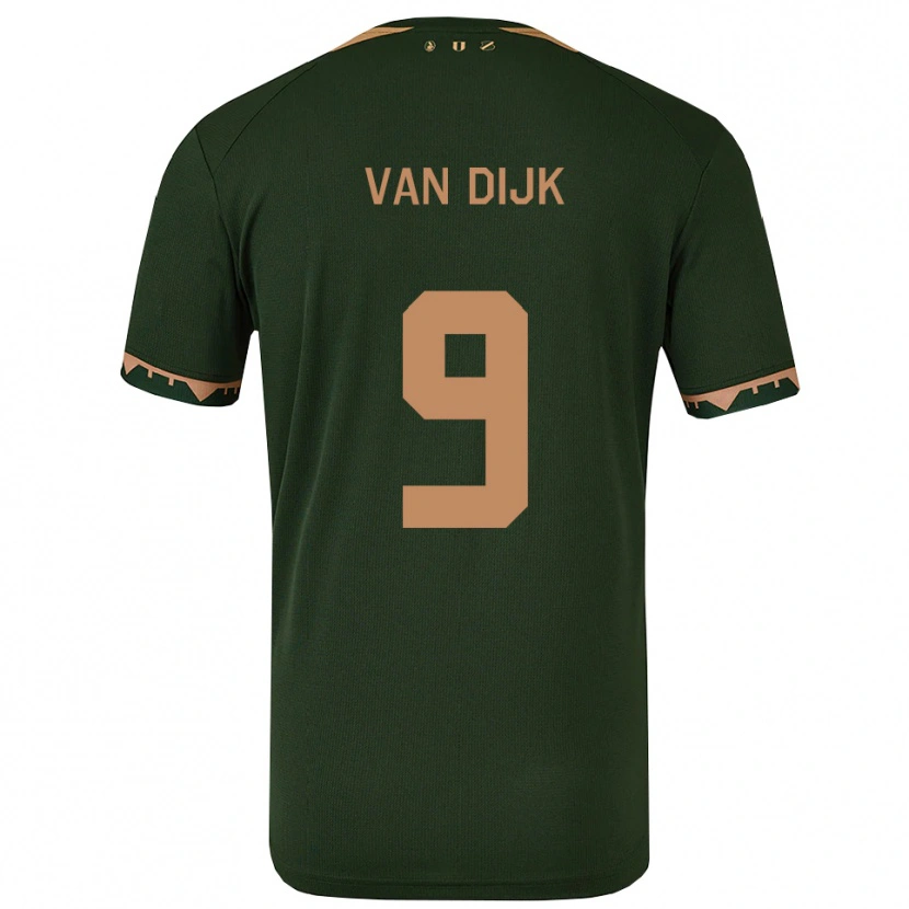 Danxen Damen Bright Van Dijk #9 Grün Gold Auswärtstrikot Trikot 2025/26 T-Shirt