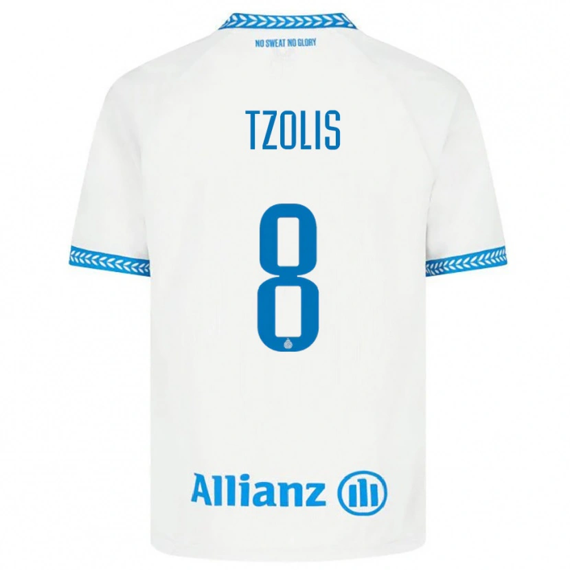 Danxen Damen Christos Tzolis #8 Blau Weiß Auswärtstrikot Trikot 2025/26 T-Shirt