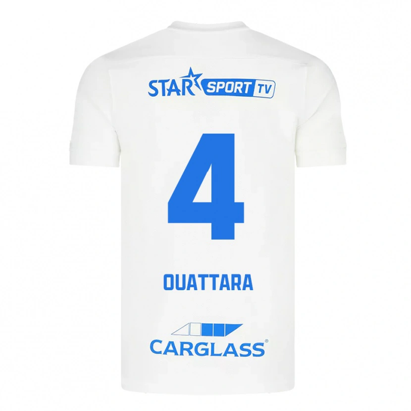 Danxen Damen Aziz Ouattara #4 Weiß Blau Auswärtstrikot Trikot 2025/26 T-Shirt