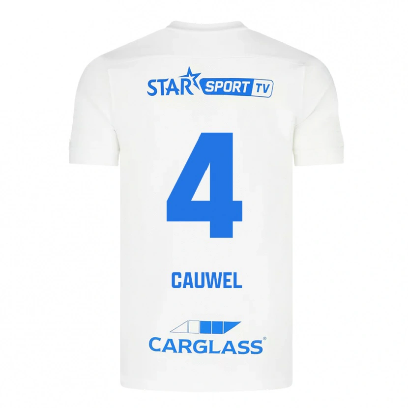 Danxen Damen Michiel Cauwel #4 Weiß Blau Auswärtstrikot Trikot 2025/26 T-Shirt