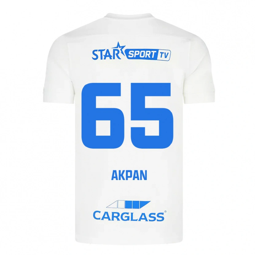 Danxen Damen Christian Akpan #65 Weiß Blau Auswärtstrikot Trikot 2025/26 T-Shirt