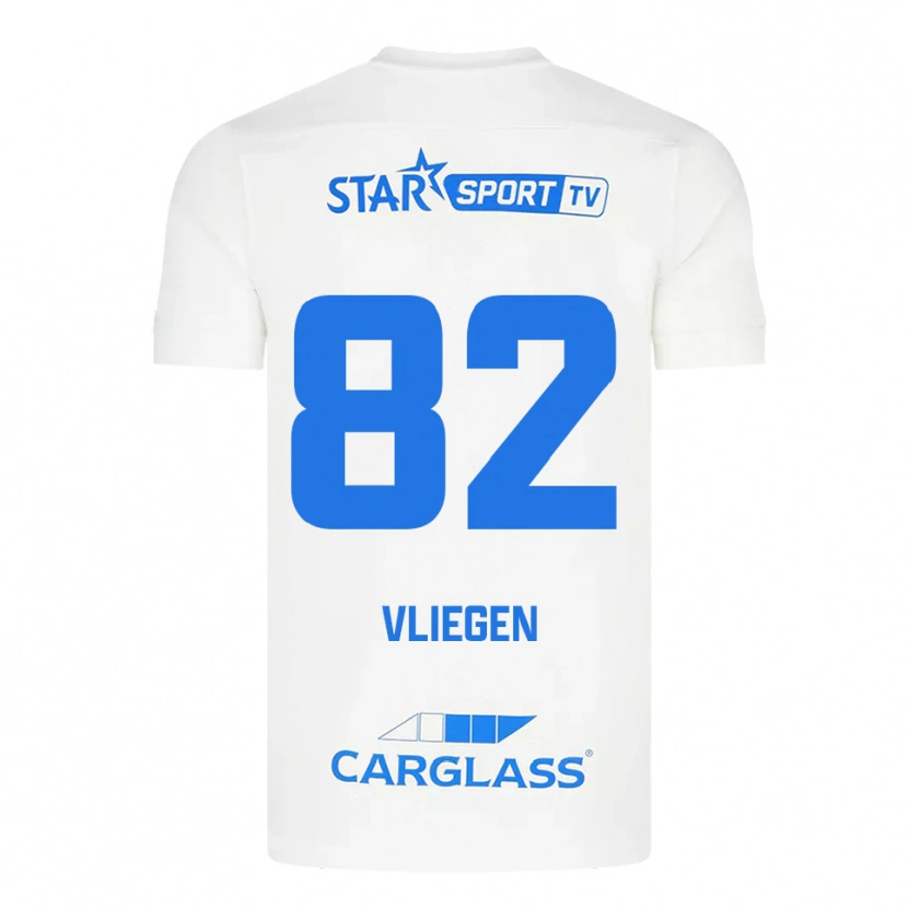 Danxen Damen Olivier Vliegen #82 Weiß Blau Auswärtstrikot Trikot 2025/26 T-Shirt