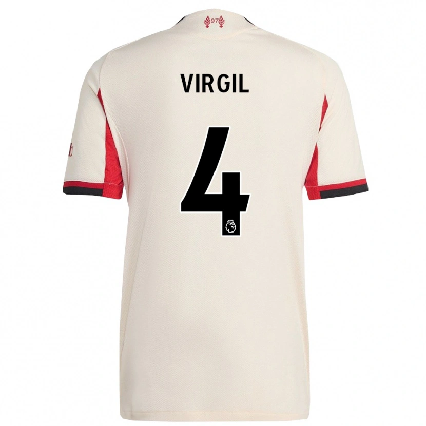 Danxen Damen Virgil Van Dijk #4 Weiß Schwarz Auswärtstrikot Trikot 2025/26 T-Shirt