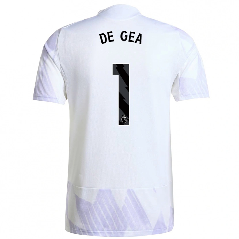 Danxen Damen David De Gea #1 Weiß Lila Lila Auswärtstrikot Trikot 2025/26 T-Shirt
