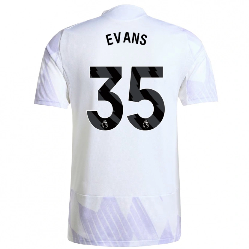 Danxen Damen Jonny Evans #35 Weiß Lila Lila Auswärtstrikot Trikot 2025/26 T-Shirt