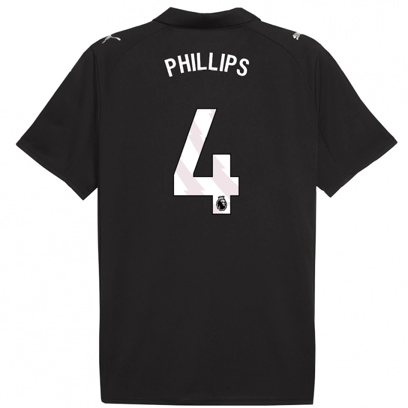 Danxen Damen Kalvin Phillips #4 Schwarz Weiß Auswärtstrikot Trikot 2025/26 T-Shirt