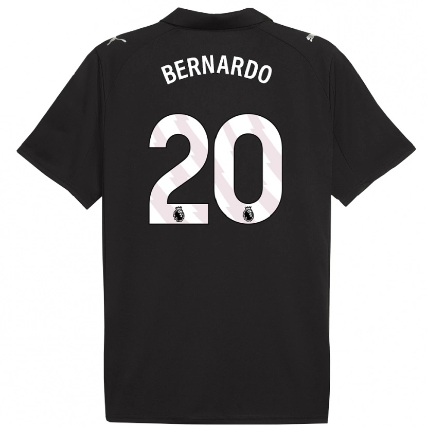 Danxen Damen Bernardo Silva #20 Schwarz Weiß Auswärtstrikot Trikot 2025/26 T-Shirt