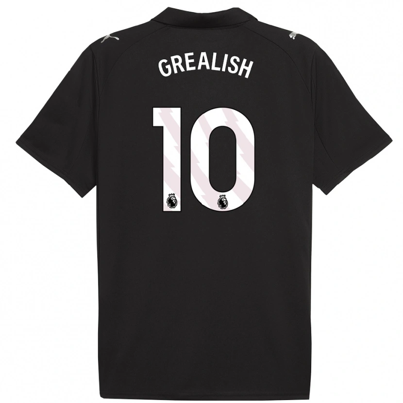 Danxen Damen Jack Grealish #10 Schwarz Weiß Auswärtstrikot Trikot 2025/26 T-Shirt