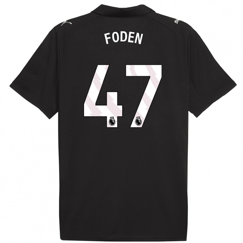 Danxen Damen Phil Foden #47 Schwarz Weiß Auswärtstrikot Trikot 2025/26 T-Shirt
