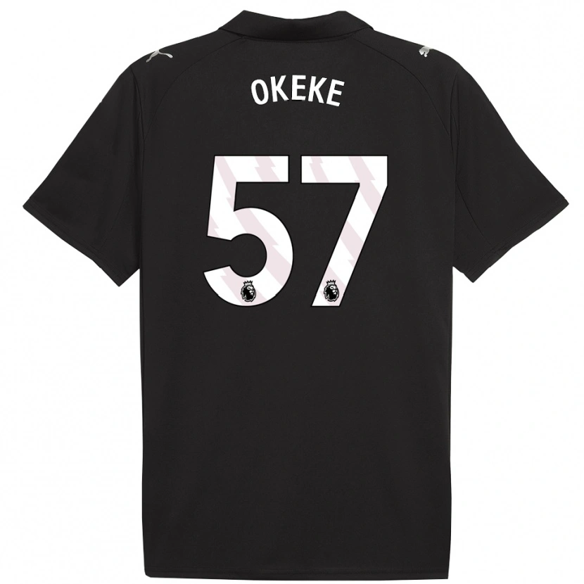 Danxen Damen Michael Okeke #57 Schwarz Weiß Auswärtstrikot Trikot 2025/26 T-Shirt