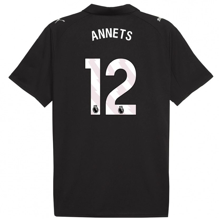Danxen Damen Eve Annets #12 Schwarz Weiß Auswärtstrikot Trikot 2025/26 T-Shirt