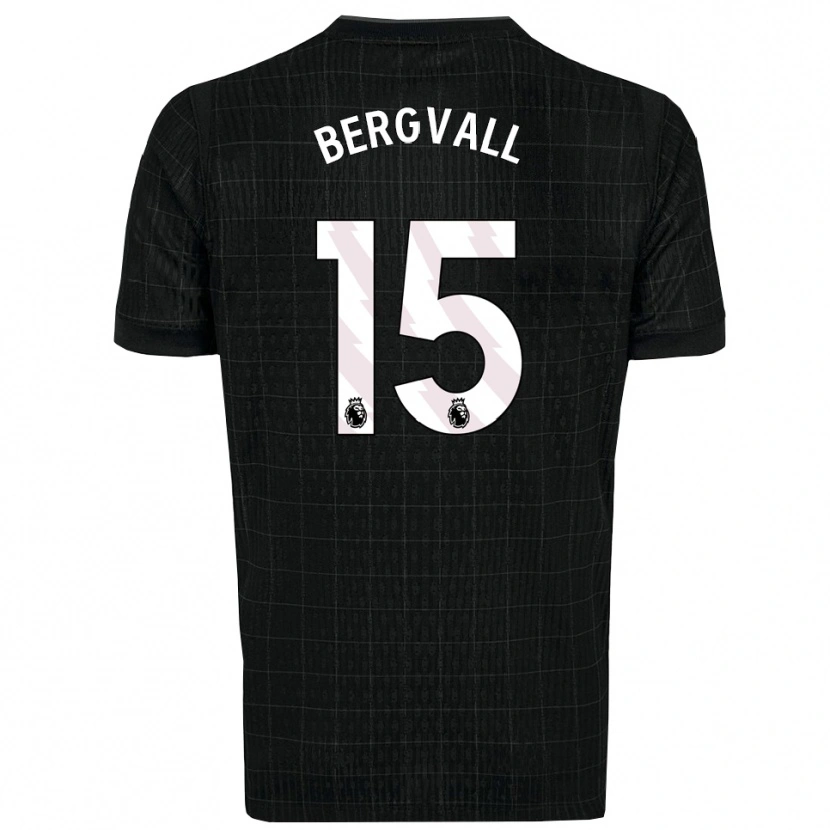 Danxen Damen Lucas Bergvall #15 Schwarz Grau Auswärtstrikot Trikot 2025/26 T-Shirt
