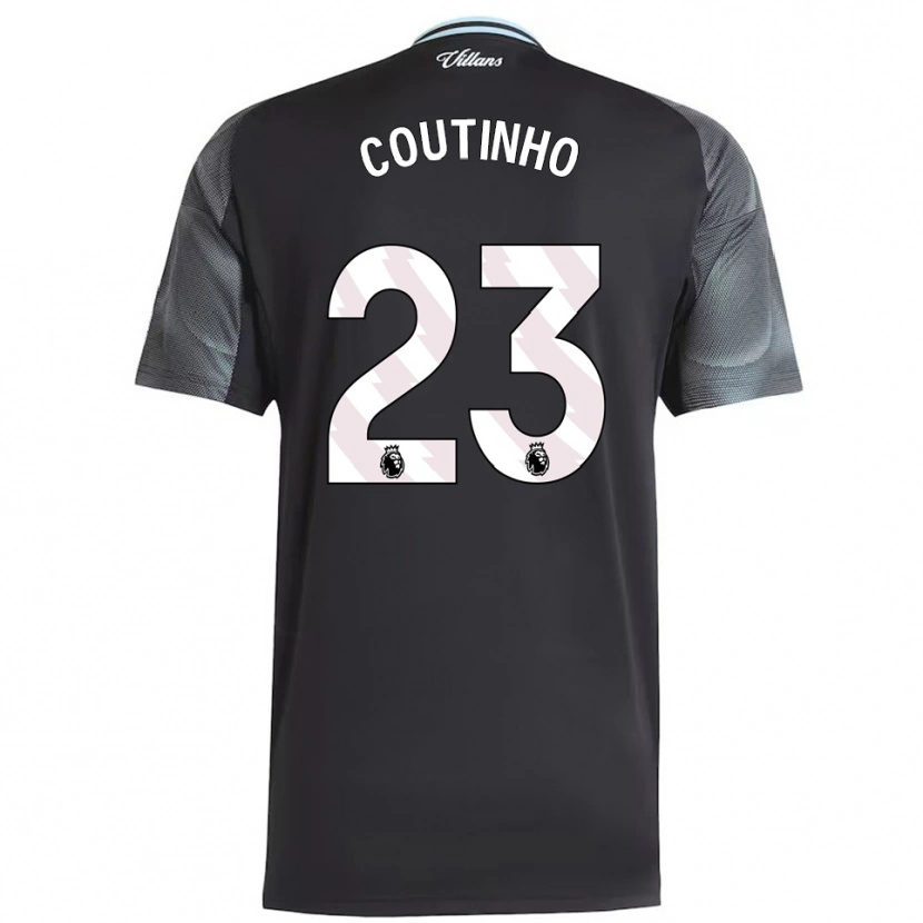 Danxen Damen Philippe Coutinho #23 Schwarz Himmelblau Auswärtstrikot Trikot 2025/26 T-Shirt