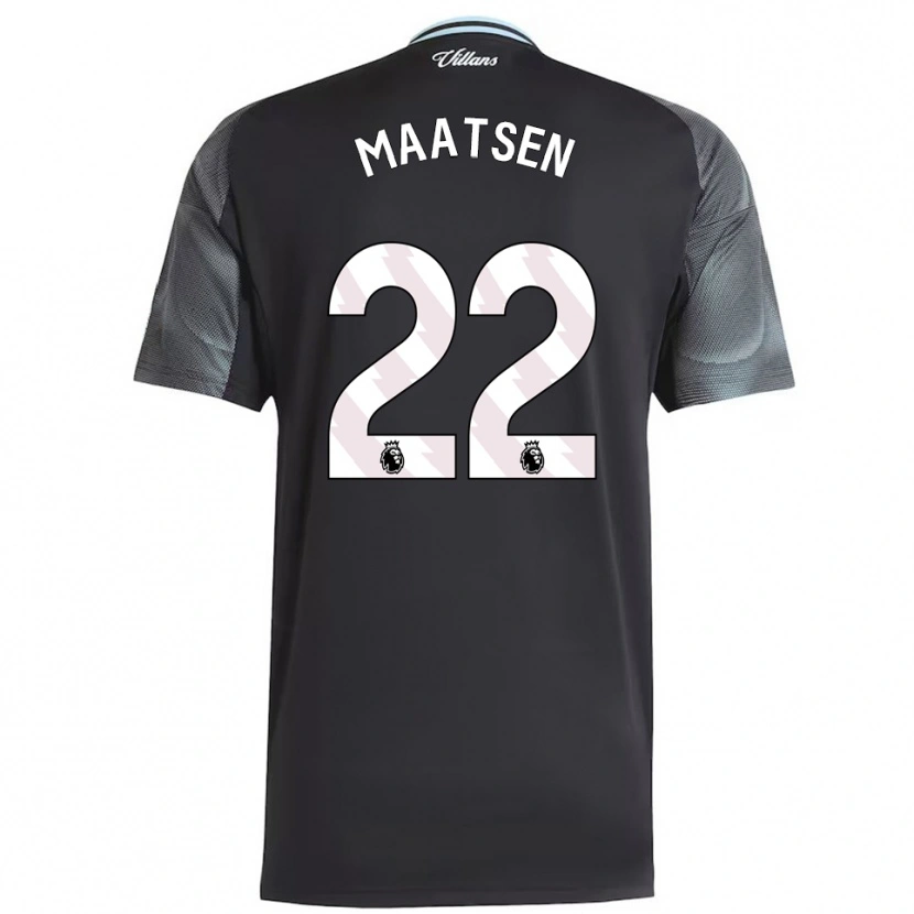 Danxen Damen Ian Maatsen #22 Schwarz Himmelblau Auswärtstrikot Trikot 2025/26 T-Shirt