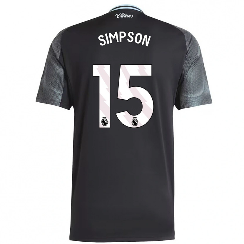 Danxen Damen Ewan Simpson #15 Schwarz Himmelblau Auswärtstrikot Trikot 2025/26 T-Shirt