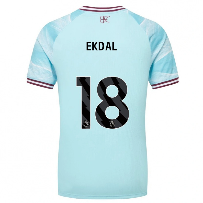 Danxen Damen Hjalmar Ekdal #18 Himmelblau Burgunderrot Auswärtstrikot Trikot 2025/26 T-Shirt