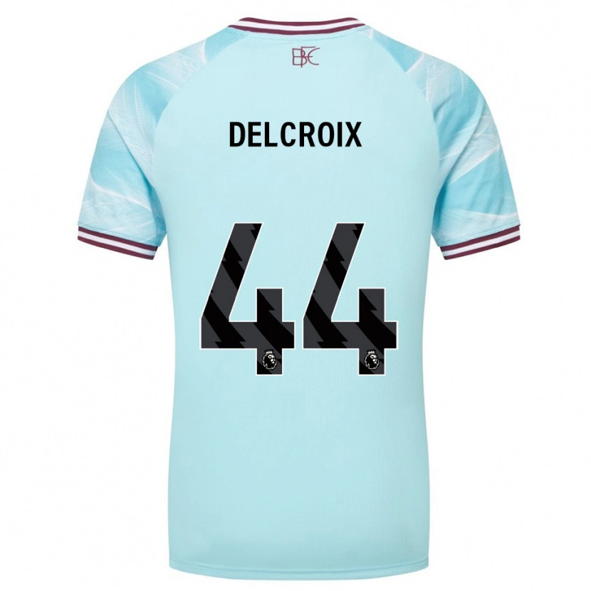 Danxen Damen Hannes Delcroix #44 Himmelblau Burgunderrot Auswärtstrikot Trikot 2025/26 T-Shirt